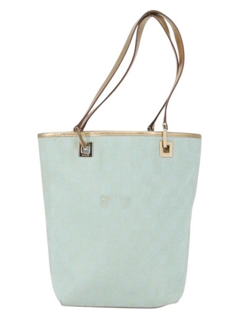 GUCCI GG Canvas Tote Bag Peppermint Gold